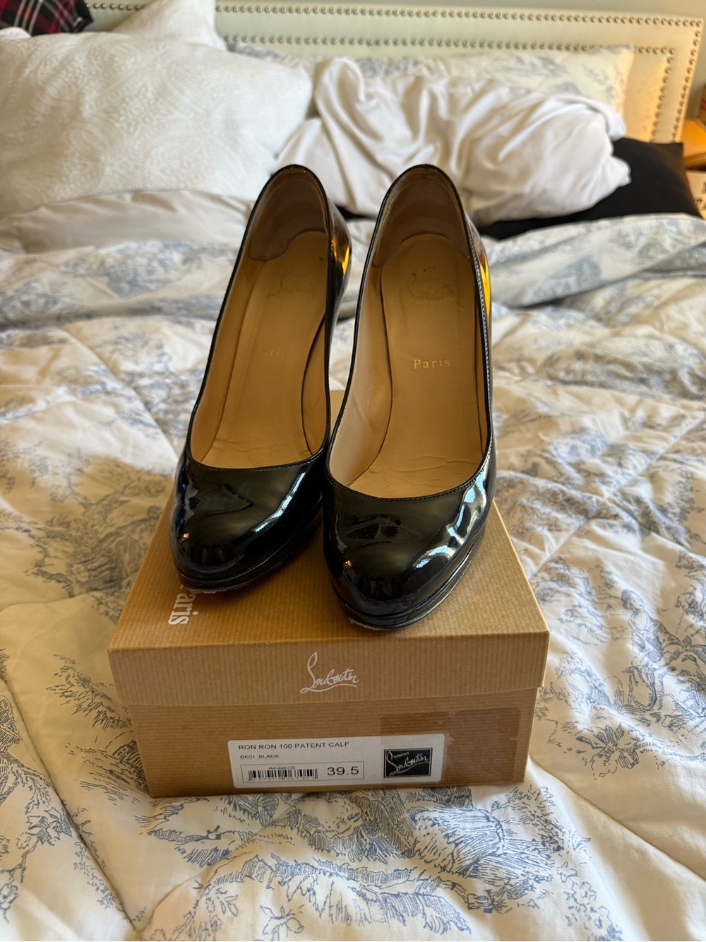 Christian Louboutin Black Patent Platform Pumps
